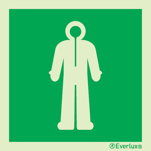 Photoluminescent self-adhesive vinyl 150x150mm Immersion suit IMO sign 