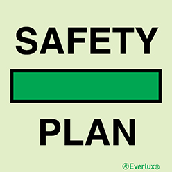 Photoluminescent 1.2mm rigid plastic 300x300mm Plan for life-saving appliances and means of escape IMO sign