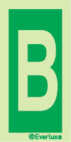 Photoluminescent 1.2mm rigid plastic 75x150mm Letter B - IMO sign
