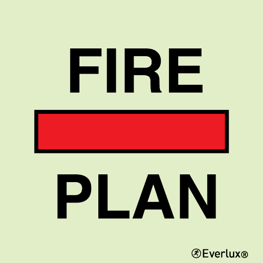 Photoluminescent self-adhesive vinyl 150x150mm Fire control plan