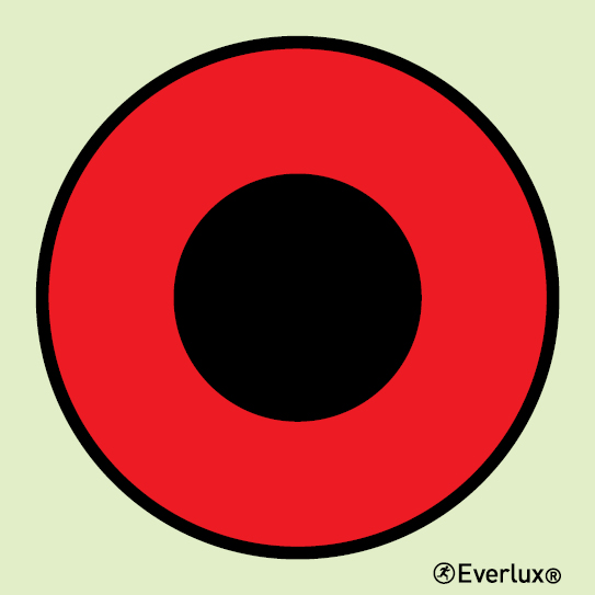 Photoluminescent 1.2mm rigid plastic 150x150mm Push-button/ switch for fire alarm 