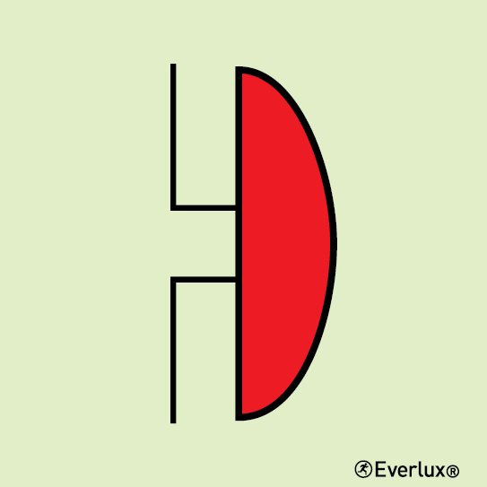 Photoluminescent 1.2mm rigid plastic 150x150mm Bell fire alarm