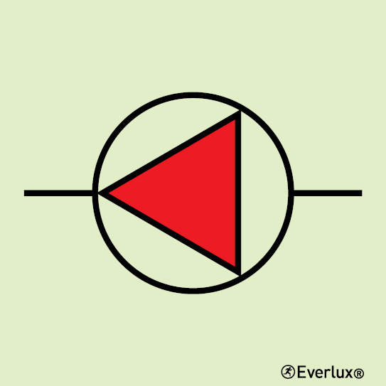 Photoluminescent 1.2mm rigid plastic 200x200mm Fire pump