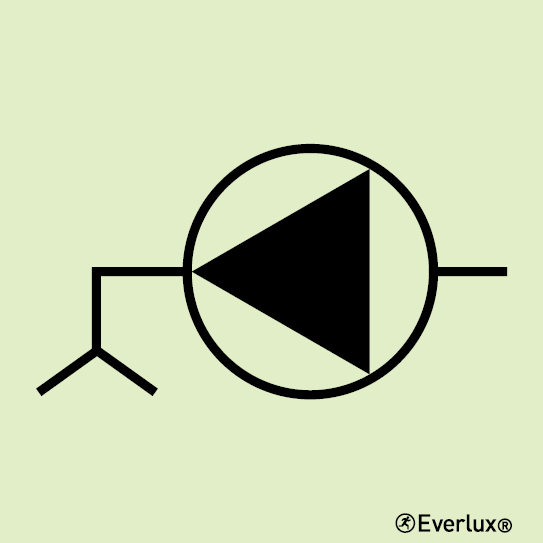 Photoluminescent self-adhesive vinyl 200x200mm Bilge pump