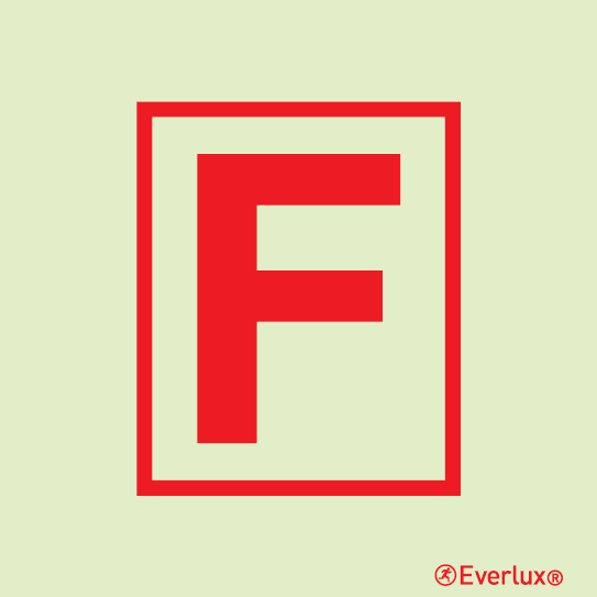 Photoluminescent 1.2mm rigid plastic 150x150mm Fire station