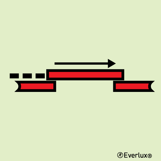 Photoluminescent 1.2mm rigid plastic 200x200mm A class sliding door self-closing