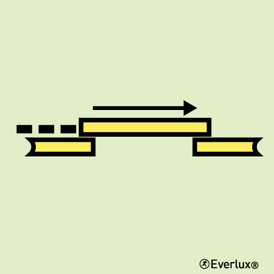 Photoluminescent 1.2mm rigid plastic 150x150mm B class sliding fire door self-closing
