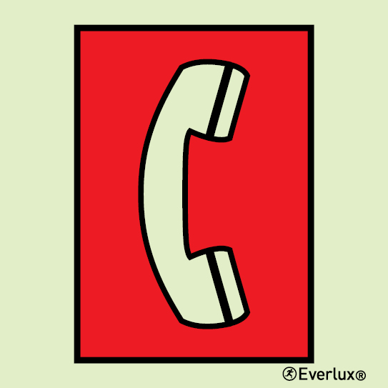 Photoluminescent self-adhesive vinyl 150x150mm Emergency telephone station