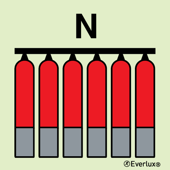 Photoluminescent self-adhesive vinyl 200x200mm Nitrogen fixed fire-extinguishing battery