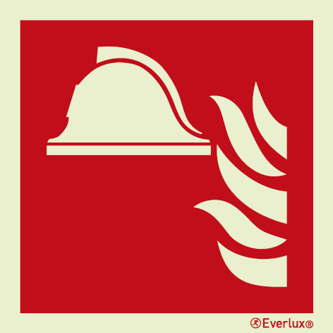 Photoluminescent 1.2mm rigid plastic 200x200mm Collection of firefighting equipment sign