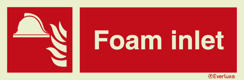 Photoluminescent 1.2mm rigid plastic 300x100mm Foam inlet sign