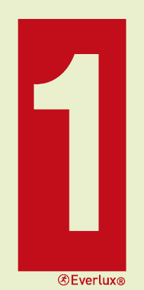 Photoluminescent 1.2mm rigid plastic 100x200mm Number 2 - sign