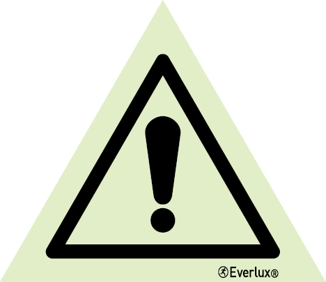 Self-adhesive white vinyl Base 150mm General warning sign 