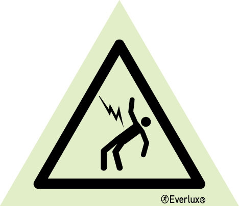 Photoluminescent self-adhesive vinyl Base 200mm Danger of death sign 