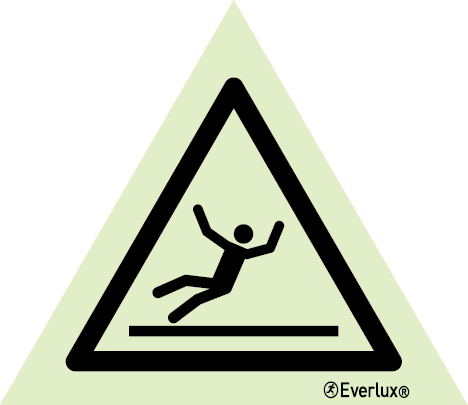 Photoluminescent 1.2mm rigid plastic Base 150mm Slippery surface warning sign 