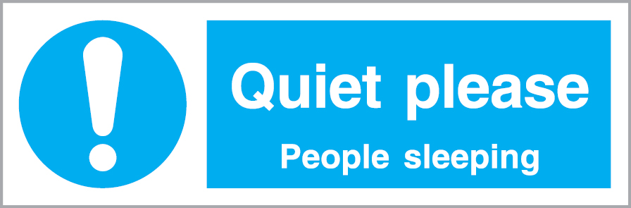 Self-adhesive white vinyl 300x100mm Quiet please sign