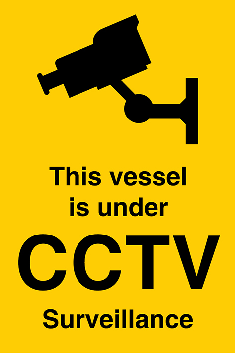 Self-adhesive vinyl 200x300mm This vessel is under CCTV