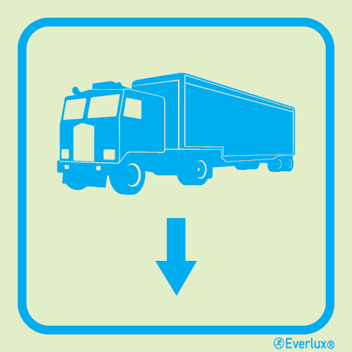 White rigid plastic 200x200mm Lorries sign