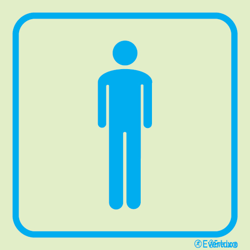 White rigid plastic 200x200mm Toilets (men)