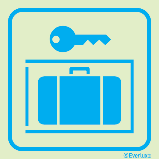 Photoluminescent self-adhesive vinyl 200x200mm Baggage lockers sign