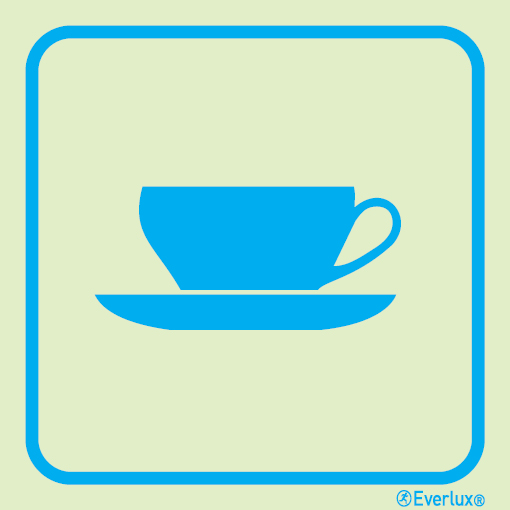 White rigid plastic 150x150mm Coffee shop (or equivalent facility) sign 