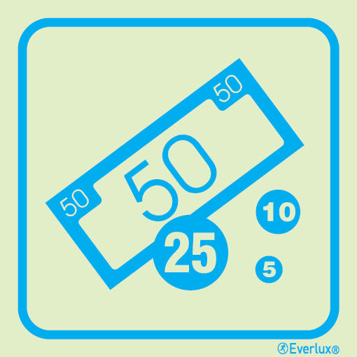 White rigid plastic 400x400mm Bank or currency exchange office sign 