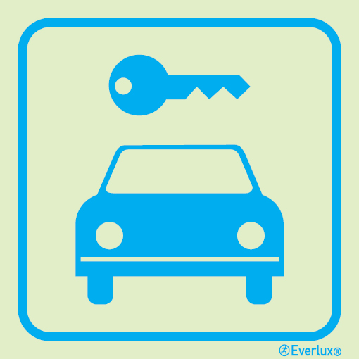 Self-adhesive white vinyl 150x150mm Car hire sign 