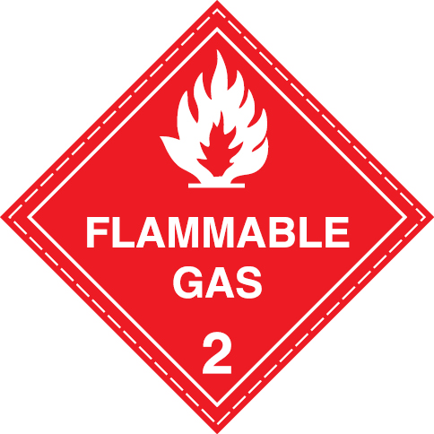 Self-adhesive white vinyl 300x300mm Flammable gases Class 2.1