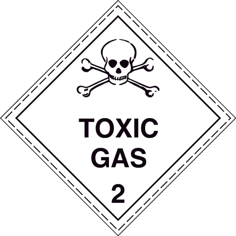 Self-adhesive white vinyl 250x250mm Toxic gases Class 2.3
