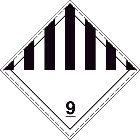 Self-adhesive white vinyl 300x300mm Miscellaneous dangerous substances and articles No. 9