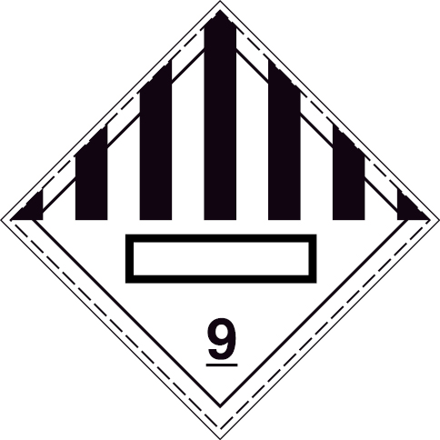 White rigid plastic 250x250mm Miscellaneous dangerous substances and articles No. 9 - UN numbers display 