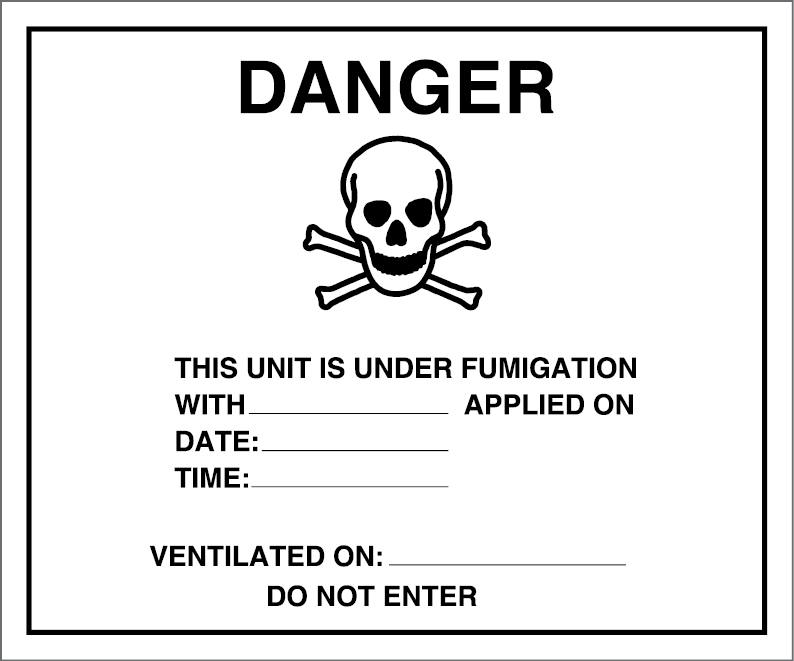 Self-adhesive white vinyl 300x250mm Fumigated cargo transport units (UN 3359) - Special provisions sign