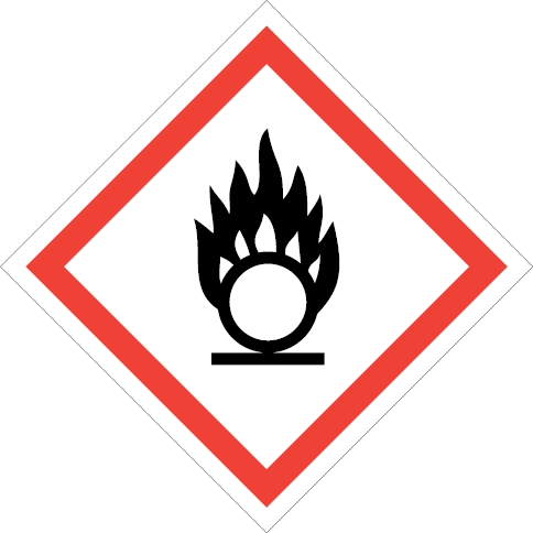 White rigid plastic 100x100mm Oxidising sign