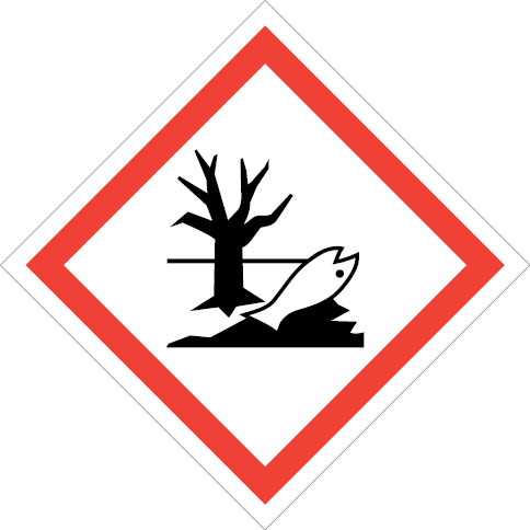 White rigid plastic 150x150mm Hazardous to environment sign