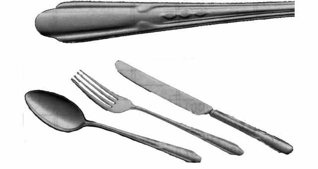 DESSERT FORK 18-CHROME, STAINLESS ENGRAVED HANDLE