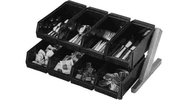 170267 CUTLERY BENCH STAND PP 2 BOXES, 2 TIERS 180X440X230MM 