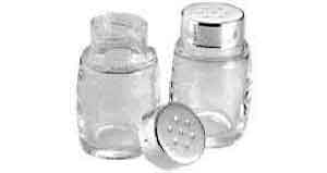 171001 SALT SHAKER GLASS, WITH PLASTIC TOP