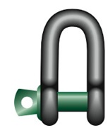 234501 SHACKLE DEE W/SCREW PIN GALV, GREEN PIN G-4151 5MM 0.33TON 