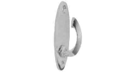 491516 TASSEL HOOK FOR CURTAIN, OVAL BASE 19X46MM BRASS