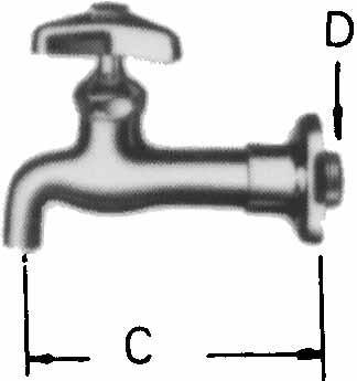 530109 FAUCET WALL LONG SHANK, W/ADJUSTABLE FLANGE 13(1/2)