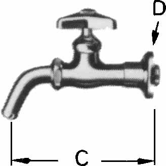 530126 FAUCET WALL W/ADJUSTABLE, FLANGE 13(1/2)