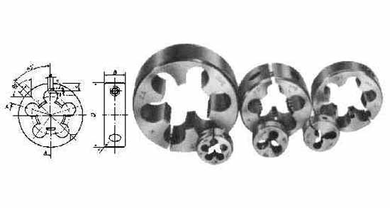 631701 DIE ROUND ADJ METRIC COARSE, M1.0XP0.25XOD16MM CARBON STEEL