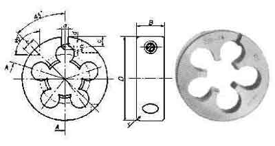 DIE ROUND AMERICA TAPER THREAD, NPT3/4X14TPI CARBON STEEL