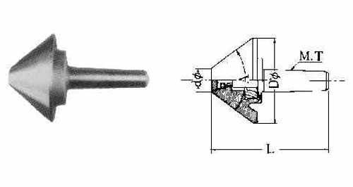 632441 ROLLING CENTER BEVEL MT#2, 70DEG BEVEL DIAM 12X62MM