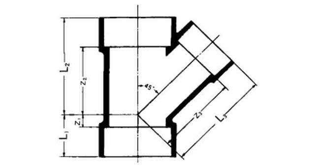 732831 Y-PIECE PVC 45DEG FOR DRAIN, SIZE 30