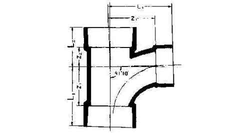 732901 Y-PIECE REDUCING PVC 90DEG, LONG RADIUS F/DRAIN SIZE 40X30