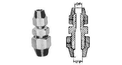 733711 UNION COUPLING REDUCING FLARED, BRASS 6MMX3/8"