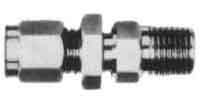 734341 CONNECTOR BULKHEAD MALE, STAINLESS FLARELESS 6MMXPT1/8
