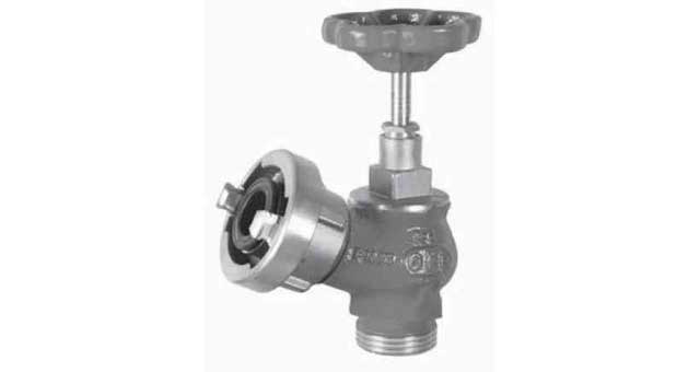 756001 FIRE/DECKWASH VALVE DIN 30DEG., ANGLE COPPER ALLOY #905 1"