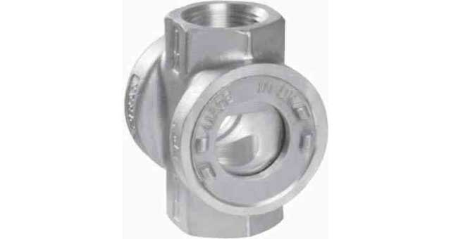 756875 SIGHT GLASS DIN BRASS THREADED, DOUBLE WINDOW #628 1/2"